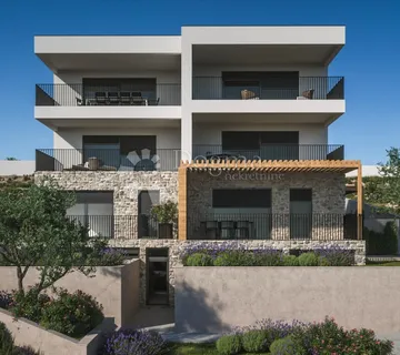 Žaborić - novogradnja dvosoban stan 130 m do plaže sa pogledom na more S4 - cover