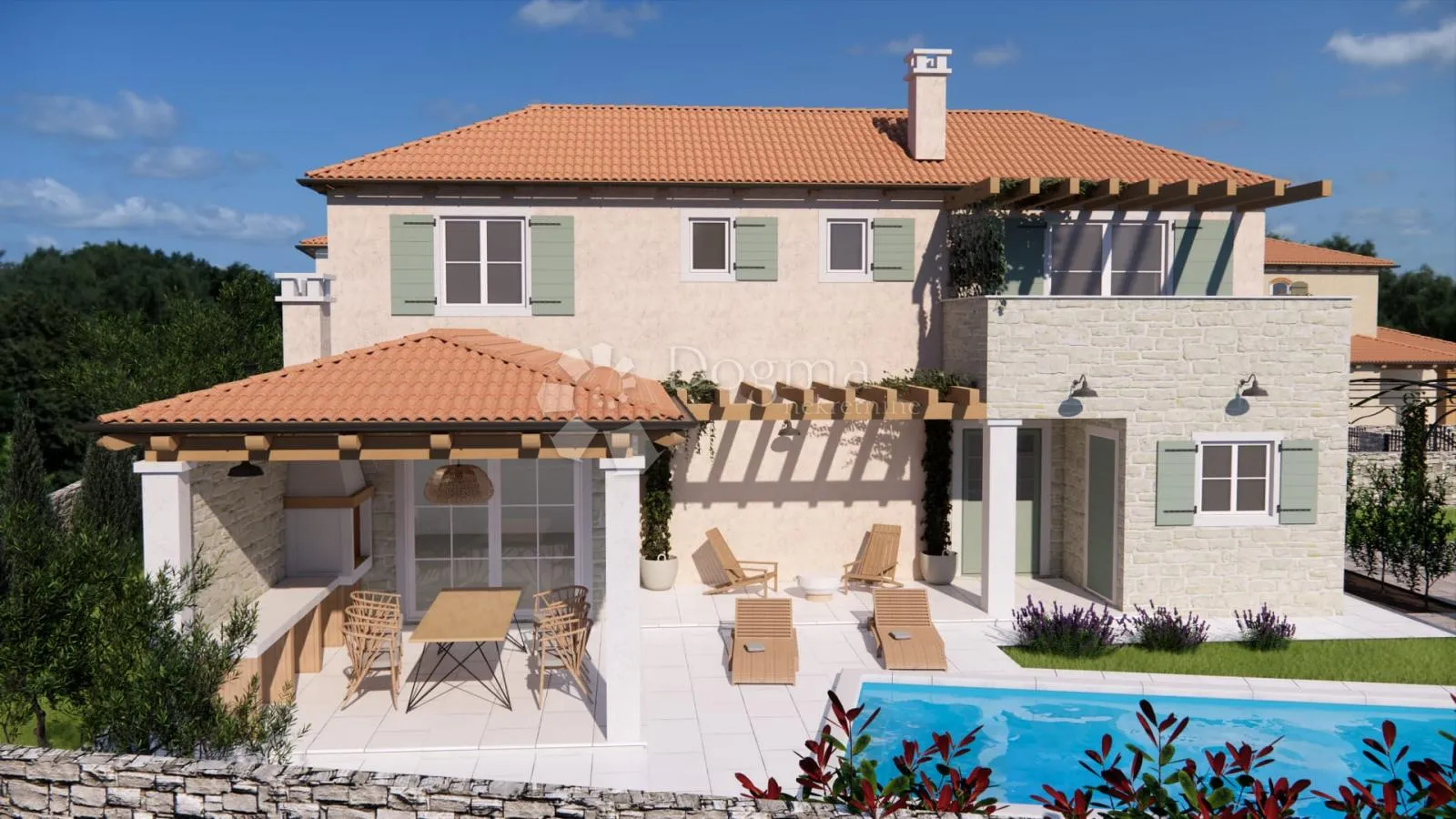 Istarska kamena kuća s bazenom čeka vlasnika! - cover