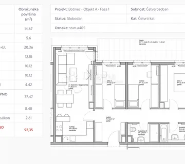 STAN A405, MOGUĆA KUPNJA PUTEM KREDITA,  92.35 m2  - cover