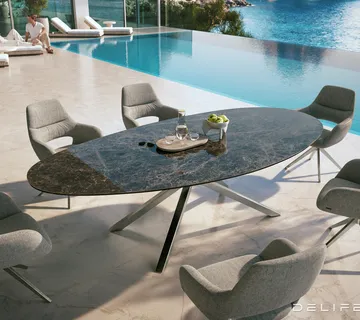 Outdoor stol Edge Oval 280x130cm, Materijal: Keramika Emperador Extra - cover
