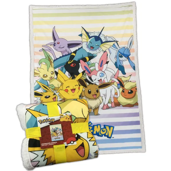 Pokemon Eeveelutions V2 sherpa deka 100x150cm - cover