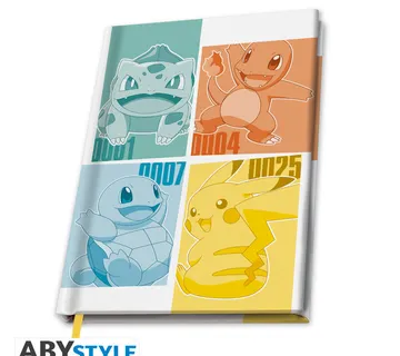 Bilježnica A5 Pokemon Kanto Starters - cover