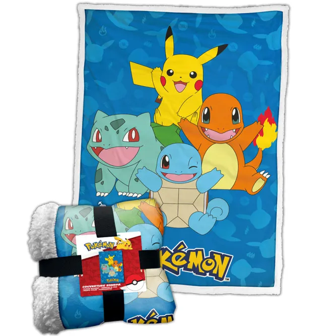 Pokemon Starters sherpa deka 100x150cm - cover
