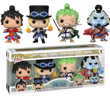 Funko POP Luffytaro/Sabo/Zoro/Jinbe (Glows in the Dark) 4-Pack - cover