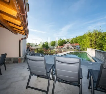 OPATIJA, MATULJI- kuća 405m2 s pogledom na more i bazenom + uređena okućnica 900m2