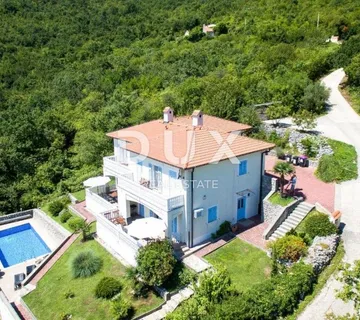 OPATIJA, BRSEČ – predivne dvije dvojne vile s bazenom i pogledom na more u oazi mira - Brseč, Mošćenička Draga
