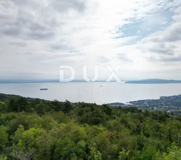 OPATIJA, VEPRINAC - građevinsko zemljište 1800m2 s pogledom na more za obiteljsku kuću/ villu/ apartmane/ kuću za iznajmljivanje - odmor s bazenom - Veprinac, Opatija