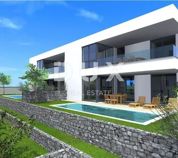 OTOK KRK, MALINSKA - moderna dvojna kuća sa bazenom - Malinska, Malinska-Dubašnica