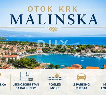 OTOK KRK, MALINSKA - Stan sa pogledom na more - Malinska, Malinska-Dubašnica