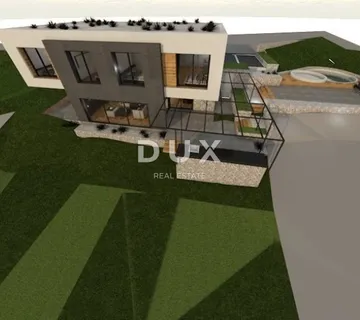 CRIKVENICA - Luksuzna investicija – građevinsko zemljište s projektom vile i bazenom