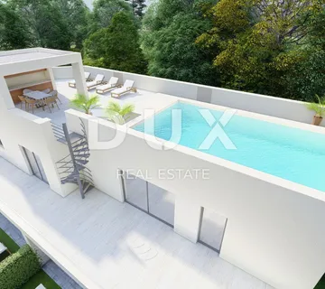 ZADAR, VRSI - Prostrani penthouse s pet spavaćih soba, krovnom terasom s bazenom i pogledom na more! S3