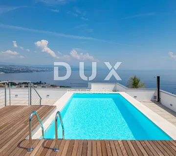 OPATIJA, CENTAR - penthouse u novogradnji s krovnim bazenom iznad centra Opatije, idilično okruženje