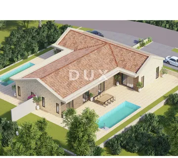 ISTRA,BARBAN - Građevinsko zemljište s građevinskom dozvolom za dvojnu kuću s bazenom - cover