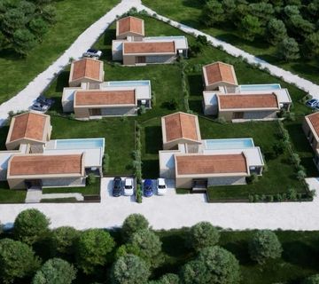 ISTRA, BUJE - Građevinsko zemljište s dozvolom za prizemnicu s bazenom, prekrasan pogled na more - cover