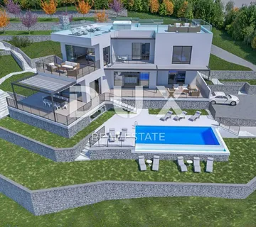 OPATIJA, POLJANE - zemljište 4400m2 s građevinskom dozvolom za vilu s bazenom i pogledom na more - cover