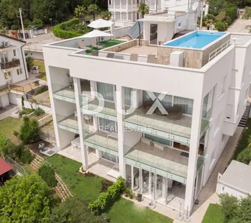 OPATIJA, IČIĆI - stan u novogradnji za najam, vrt, bazen, privatni parking, pogled na more - cover