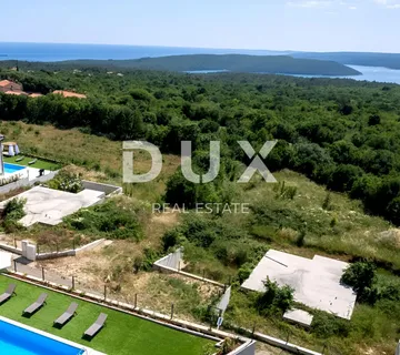 ISTRA, RABAC - Zemljište s građevinskom dozvolom i pogledom na more - cover