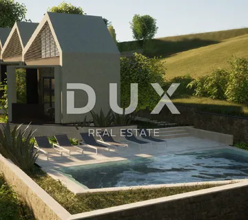 LABIN, SVETA MARINA- građevinsko zemljište 500m2 s pogledom na more i idejnim projektom - cover