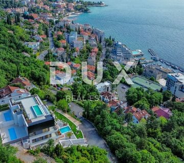 OPATIJA, CENTAR - luksuzni stan 144m2 s vlastitim bazenom u novogradnji iznad centra Opatije, garaža, pogled na more - cover