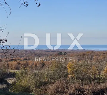 ISTRA, VIŠNJAN - Prostrano zemljište s projektom i prekrasnim pogledom na more - cover