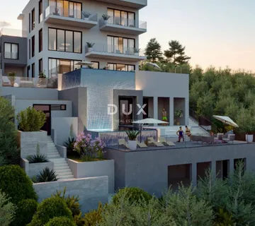 Opatija, Veprinac, građevinsko zemljište, 1.686 m², dozvola, pogled na more - Veprinac, Opatija