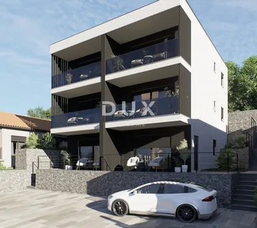 OTOK KRK, OMIŠALJ - Fantastičan apartman s pogledom na plažu na 1.katu novogradnje