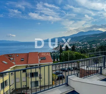 OPATIJA, PAVLOVAC - dvoetažni stan 141m2 s krovnom terasom u novogradnji, blizina Opatije, pogled na more