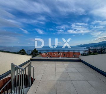 OPATIJA, PAVLOVAC - dvoetažni stan 141m2 s krovnom terasom u novogradnji, blizina Opatije, pogled na more - cover