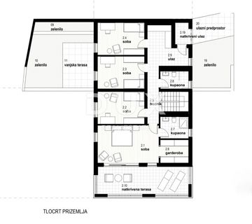 RIJEKA, KOSTRENA - ekskluzivan dvoetažni stan 209,14m2 novogradnja s prekrasnim pogledom na more i bazenom + okućnica 356,39 m2 - S2-A - cover