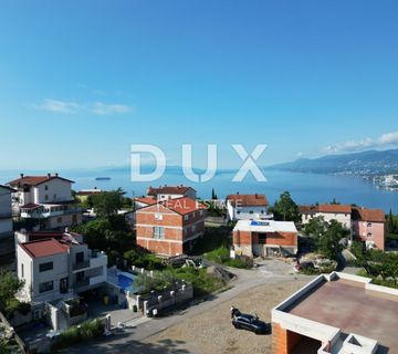 MATULJI, KASTAV, RUBEŠI- građevinsko zemljište 1900m2 s zgradom u izgradnji 600m2 sa 3 prostrana stana s panoramskim pogledom na more i podzemom garažom - cover