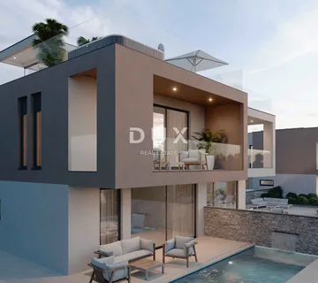 ŠIBENIK, VODICE – LUX DUPLEX s bazenom, krovnom terasom i top pogledom - cover