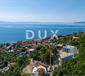 OPATIJA, CENTAR - moderan stan u novogradnji s pogledom na more, zajednički bazen, garaža  - cover