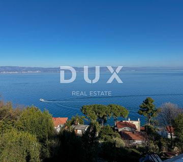 OPATIJA, RIVIERA - zemljište za izgradnju obiteljske kuće s bazenom 300m od plaže, panoramski pogled na more - cover
