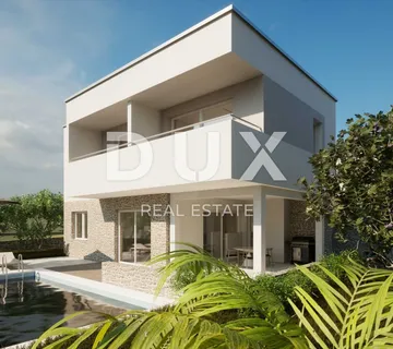 NOVALJA, PAG - NE PROPUSTITE PRILIKU! Luksuzna villa s bazenom u 1. redu do mora - cover