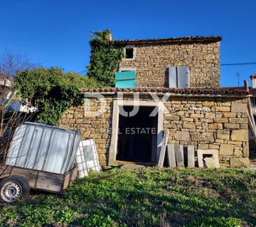 ISTRA, MOTOVUN - Samostojeća kamena starina s pogledom na Motovun i glavnim projektom za obnovu - cover