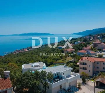 OPATUJA, POBRI-dvojna villa 250m2 s panoramskim pogledom na more i 2 bazena na krovu + okoliš 400m2 - cover