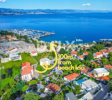 OPATIJA, IČIĆI - veći stan u prizemlju s terasom samo 100 metara od plaže! Parking, terasa osunčana zelenilom - cover