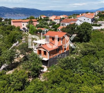 OTOK KRK, LINARDIĆI - Samostojeća kuća u roh-bau fazi s bazenom, jacuzzijem i spektakularnim pogledom na more - cover