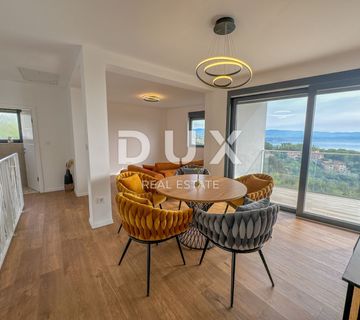 OPATIJA, IKA - prekrasan stan u novogradnji 105m2 + 57m2 krovna terasa 77m2, panoramski pogled na more - cover