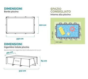 Rectangular Frame bazen 450 x 220 x 84 cm - London (N14)
