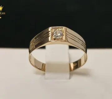 ZLATNI PRSTEN S DIJAMANTOM 0,10ct / R1, RATE ! - cover