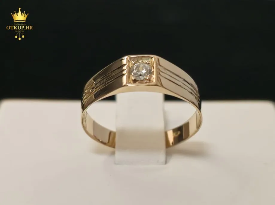 ZLATNI PRSTEN S DIJAMANTOM 0,10ct / R1, RATE ! - cover