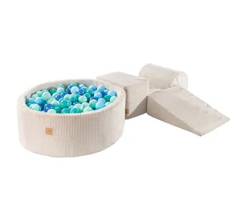 Set za igru ​​s bazenom s lopticama - ecru i plava - cover