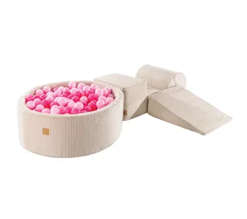 Set za igru ​​s bazenom s lopticama - ecru i ružičasta - cover