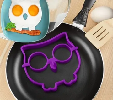Silikonski kalup za jaje na oko - oblik zeke ili sove - cover