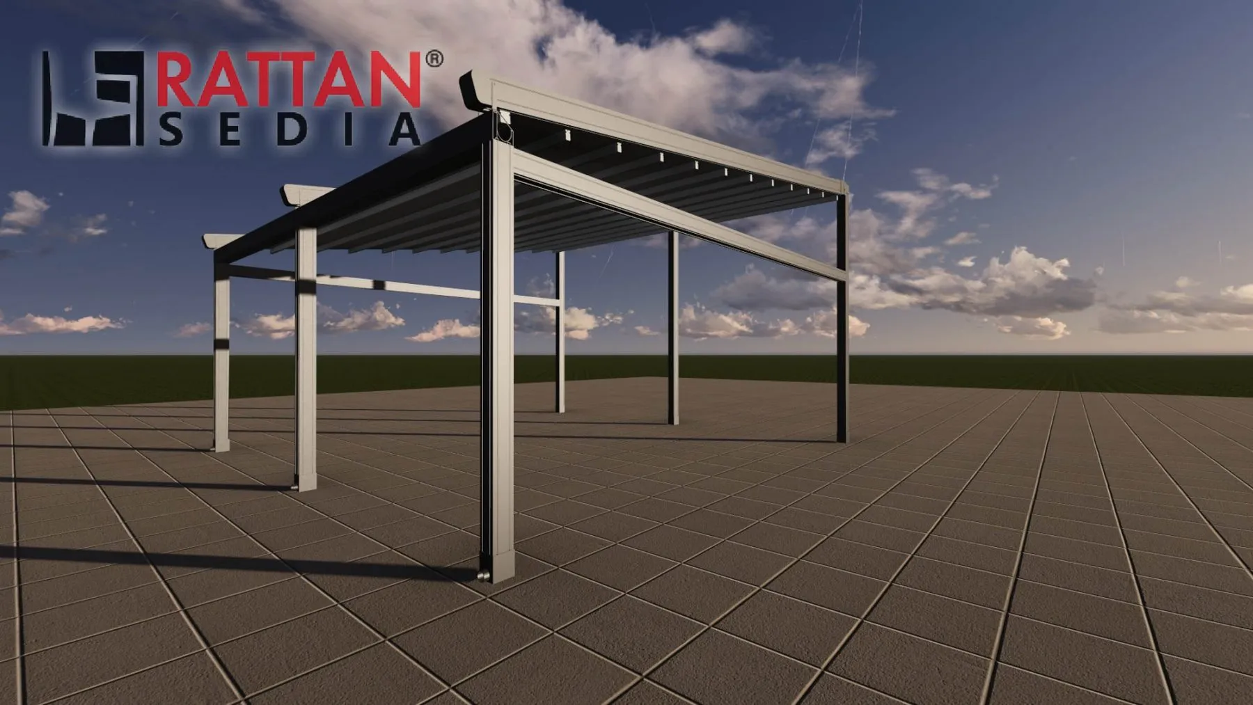 Jednovodna pergola tenda – Alpha - cover