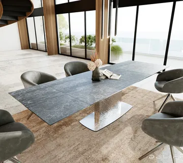 Blagovaonski stol Edge, 200/300x100, Materijal: Keramika Laminam Nero - cover