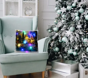 Božićni jastuk sa lampicama - cover