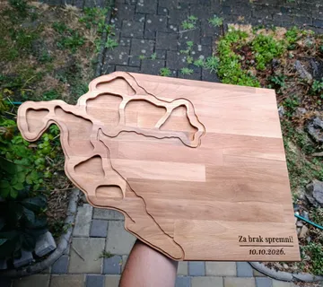 Daska/pladanj za posluživanje hrane - Hrvatska - drška Istra - cover