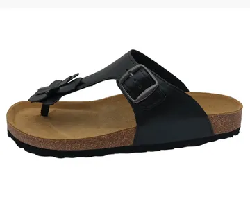 Kožne japanke sa cvijetom, crna - cover